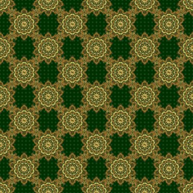 Yeşil renkli süs. Tekstil ya da kağıda yazdırmak için kusursuz desen.