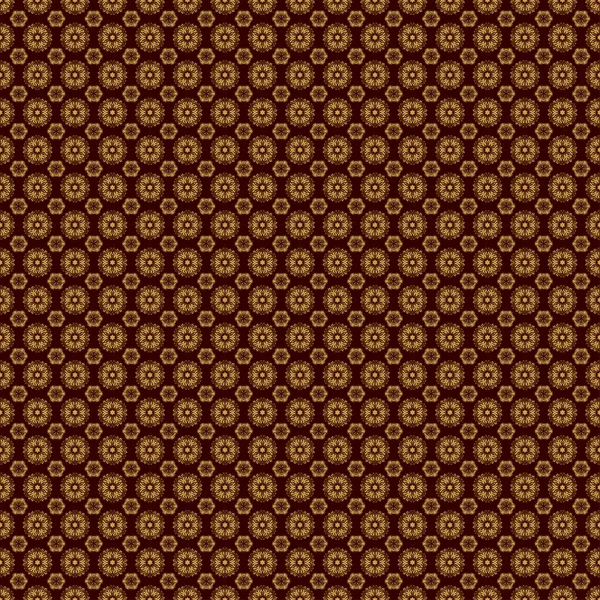 Bruine Gouden Textielprint Bloementegels Islamitisch Ontwerp Naadloos Patroon Oosterse Ornament — Stockvector