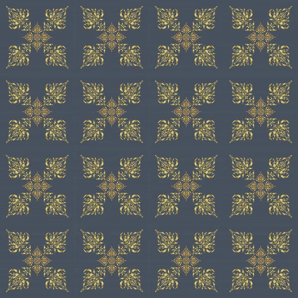 Векторне Коло Золотої Сітки Елементи Сірому Фоні Шаблон Дизайну Орнаменту — стоковий вектор