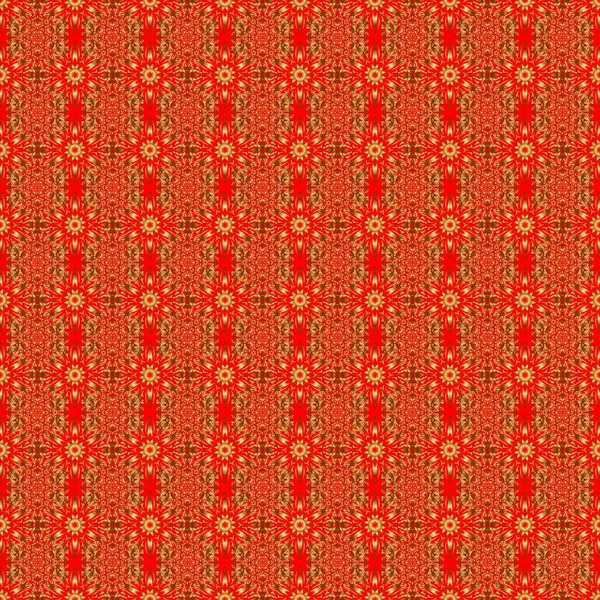 Czerwony Złoty Ornament Vintage Płynny Wzór Drukowania Tekstyliach Lub Papierze — Wektor stockowy