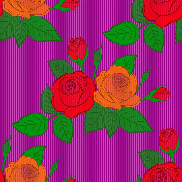 Modelo Sin Costuras Con Flores Verdes Púrpuras Violeta Acuarela Colores — Vector de stock