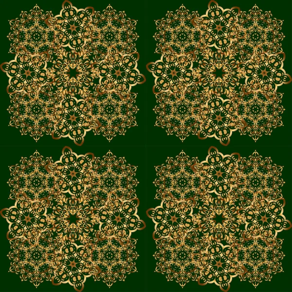 Ornement Vintage Vert Motif Sans Couture Pour Impression Sur Textile — Image vectorielle