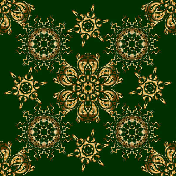 Ornement Vintage Vert Motif Sans Couture Pour Impression Sur Textile — Image vectorielle