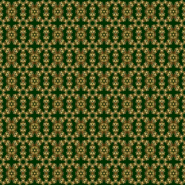 Zielony Vintage Ozdoba Płynny Wzór Drukowania Tekstyliach Lub Papierze — Wektor stockowy