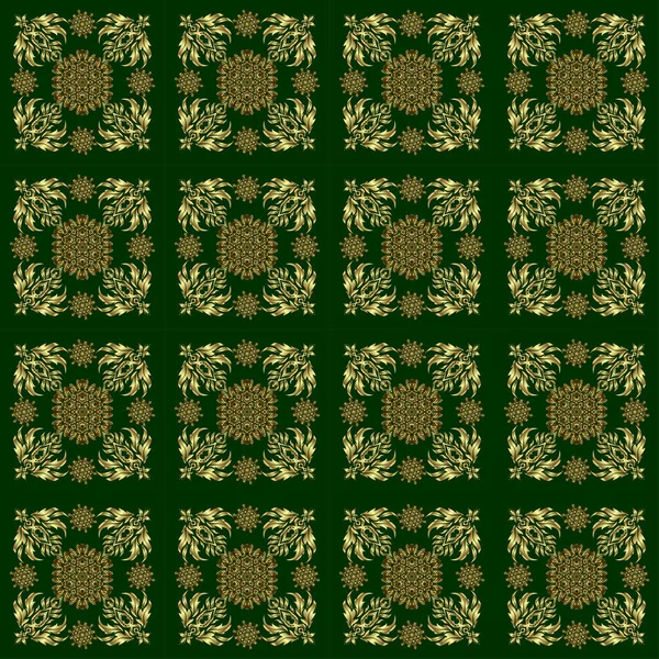Zelená Vinobraní Bezešvý Vzor Pro Potisk Textil Nebo Papír — Stockový vektor