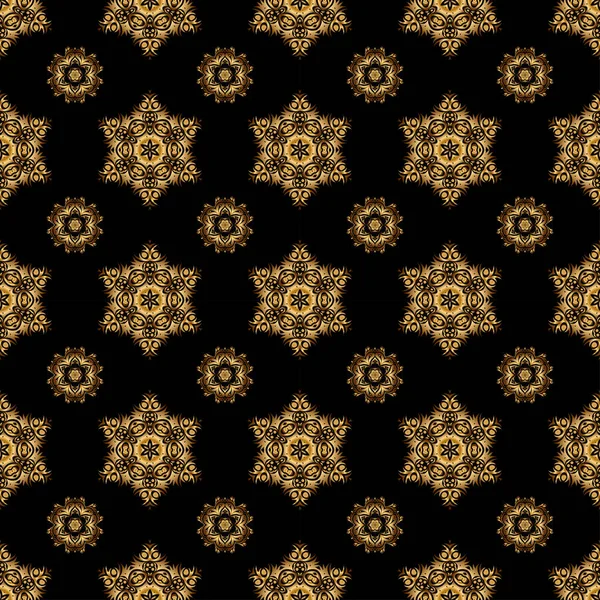 Preto Padrão Ornamental Abstrato — Vetor de Stock