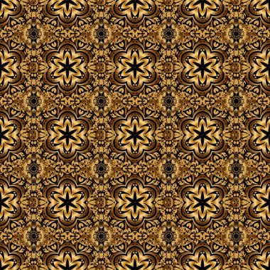 Siyah ve altın geometrik vektör pürüzsüz desen, soyut arkaplan.