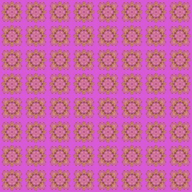 Pembe ve altın renkli süsler. Tekstil ya da kağıda yazdırmak için kusursuz desen.