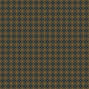 Mavi ve altın renkli süsler. Tekstil ya da kağıda yazdırmak için kusursuz desen.