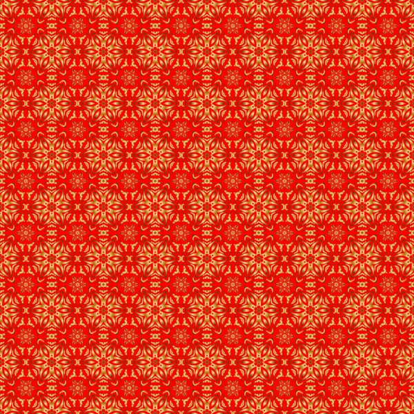 金と赤の抽象的な装飾パターン — ストックベクタ