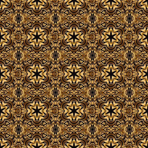 Геометрический Вектор Черного Золота Бесшовный Рисунок Абстрактный Фон — стоковый вектор