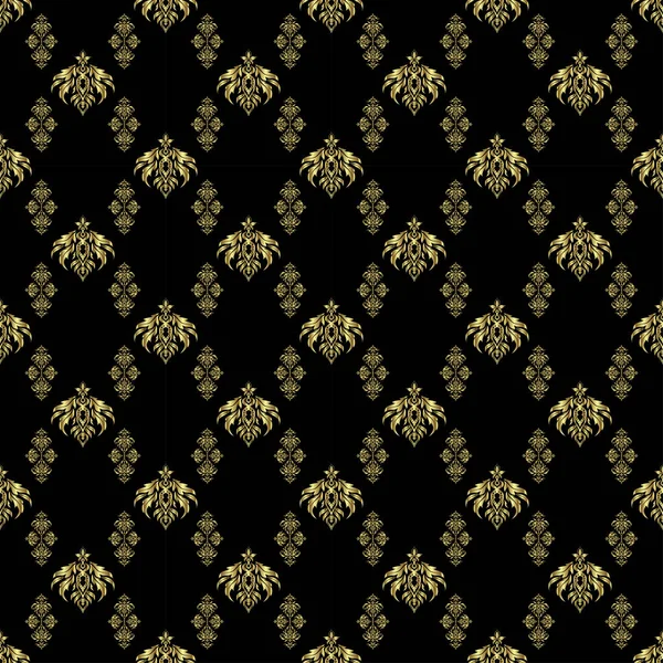 Negro Oro Patrón Sin Costura Vector Geométrico Fondo Abstracto — Vector de stock