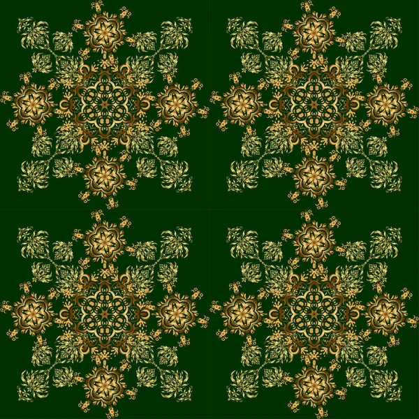 Зелений Золотий Геометричний Вектор Безшовний Візерунок Абстрактний Фон — стоковий вектор