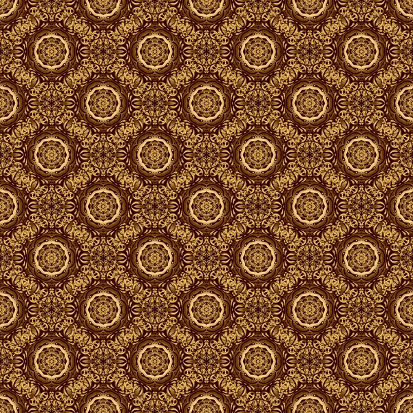 Padrão Ornamental Abstrato Dourado Marrom — Vetor de Stock