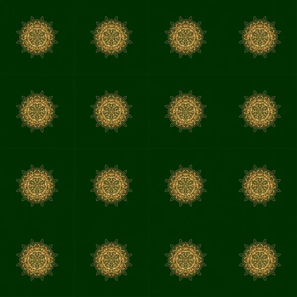 緑と金の幾何学的ベクトルシームレスなパターン 抽象的な背景 — ストックベクタ