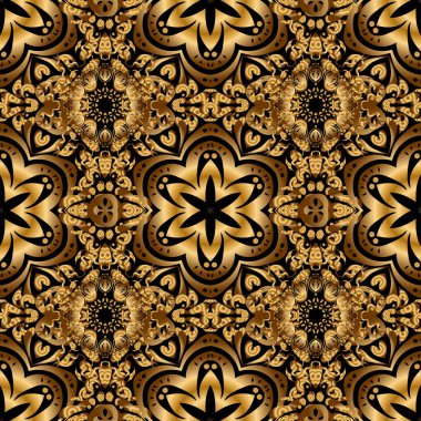 Altın antika süs. Tekstil ya da kağıda yazdırmak için kusursuz desen.