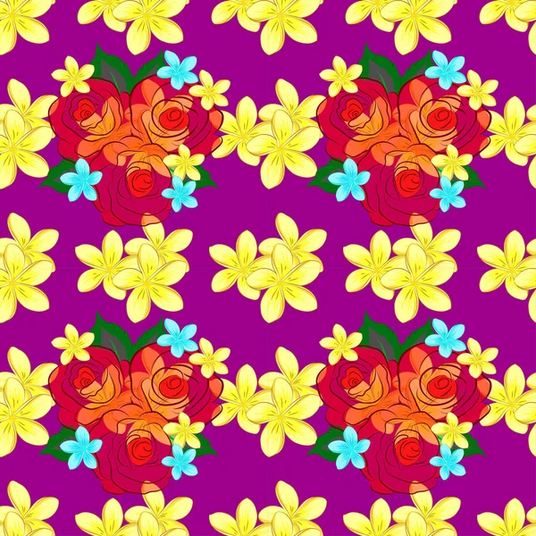 Naadloze Textuur Van Bloemen Ornament Een Paarse Achtergrond Optische Illusie — Stockvector