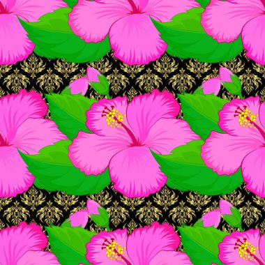 Siyah bir arka planda suluboya çiçekleri kusursuz desen. Web sayfaları, düğün davetiyeleri, tekstil, duvar kağıtları için vektör romantik arkaplan.