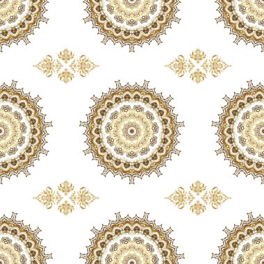 Altın süslemeli vektör desenli. Beyaz arkaplandaki altın doku.