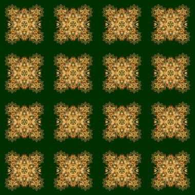 Tasarım elementi. Sıra dışı çiçek şekilli oryantal hat. Stres önleyici terapi kalıbı. Dekoratif yuvarlak süs. Yeşil arka planda Mandala ana hatları. Yoga logosu, meditasyon posteri için arka plan.