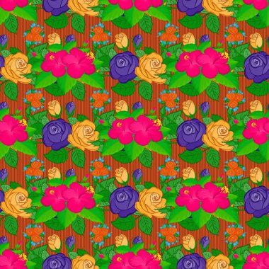 Renksiz çiçek vektör deseni çizimi