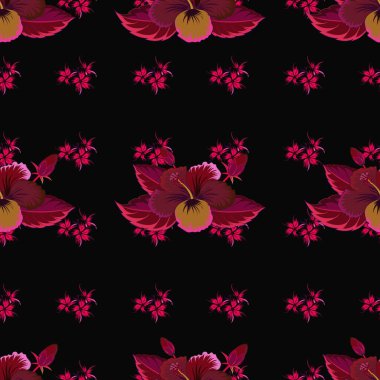 Kusursuz desenli çiçek vektör çizimi