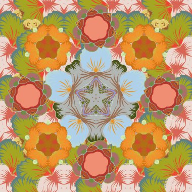 Sarı, turuncu ve kahverengi renklerde çiçeklerin kusursuz dokusu..