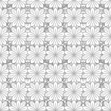 Renksiz çiçek vektör deseni 