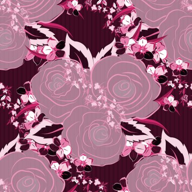 Renksiz çiçek vektör deseni 