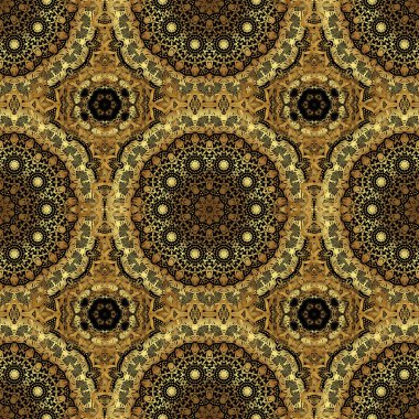 Geleneksel klasik süs. Altın ve siyah pürüzsüz desen. Arabesk ile doğu vektör deseni ve gloden çiçek elementleri.