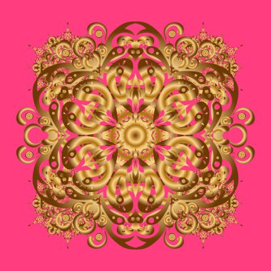 Vektör altın parıltılı kar taneleri pembe arka planda dekoratif Noel elementi dizayn etti.