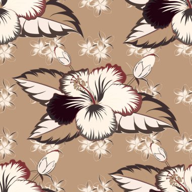 Renksiz çiçek vektör deseni 