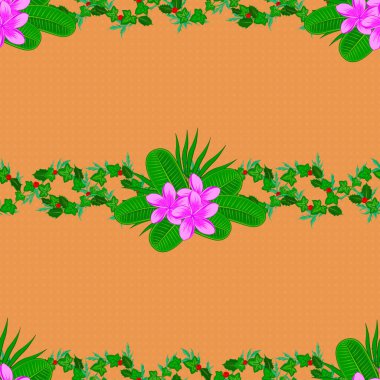 Kahverengi arka planda klasik soyut vektör çiçeksiz desen. Eğri büğrü kıvrımlı zarif zerafet çiçekleri, yapraklar ve parşömenler Arap tarzında soyut çiçek süsü oluşturuyorlar..