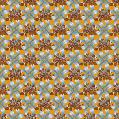 Renksiz çiçek vektör deseni çizimi