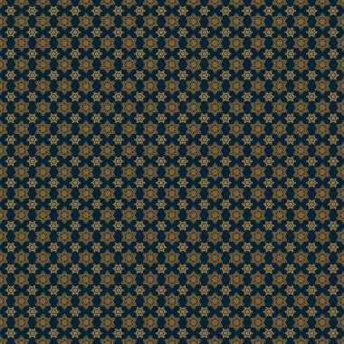 Tasarım davetiyesi, kart, duvar kağıdı veya kumaş için mavi arka planda altın baskı. Altın süsleme kusursuz desen.