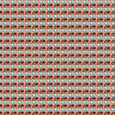 Kozmos çiçekleri kusursuz desenli mavi, kahverengi ve pembe renklidir. Şirin vektör çiçek arkaplanı.