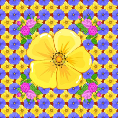 Renksiz çiçek vektör deseni 