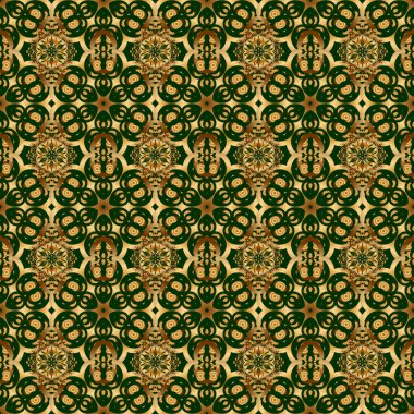 Altın doku, altın çizgiler ve ızgaralar pürüzsüz desen, eğri metal, folyo arkaplan ve yeşil arka planda 3 boyutlu görsel efektler.