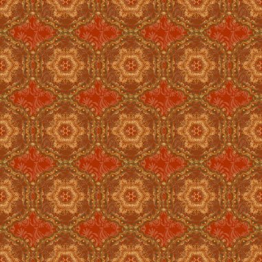 Süslü, canlı duvar kâğıdı. Renkli soyut arka plan. Yılbaşı geleneksel renklerinde (kahverengi üzerine altın) vektör geometrik süsleme ile parlak, pürüzsüz desen. Etnik ve kabile motifleri.