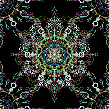 Vektör çizimi. Damask Çiçeksiz desen.