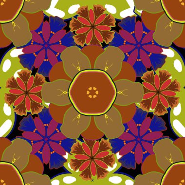 Renksiz çiçek vektör deseni 