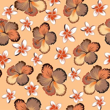 Renksiz çiçek vektör deseni 