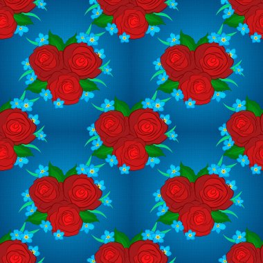 Kusursuz çiçek vektör deseni çizimi