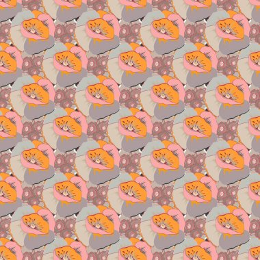 Renksiz çiçek vektör deseni 