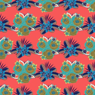 Renksiz çiçek vektör deseni çizimi