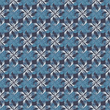 Suluboya İngiliz gülleri pürüzsüz desen. Mavi, mor ve gri renkli gül çiçekleriyle suluboya boya. Vektör illüstrasyonu.