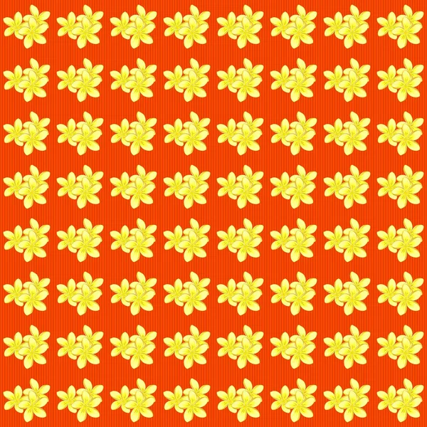 Modelo Floral Sin Costuras Lindas Flores Plumeria Color Amarillo Naranja — Vector de stock