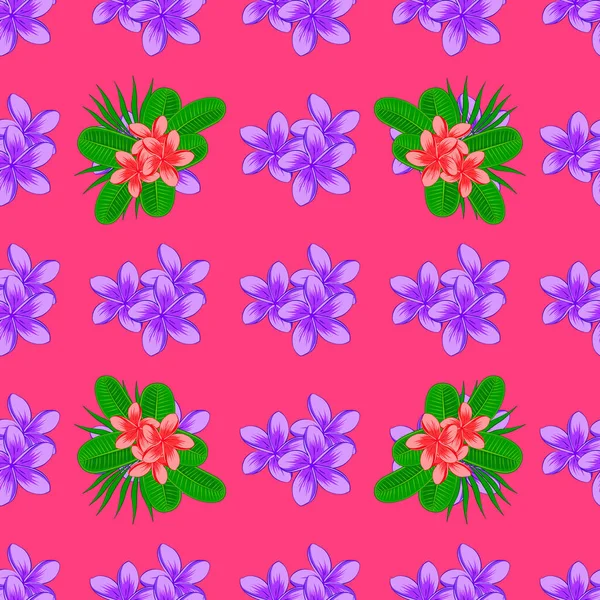패턴을 합니다 현대의 모틀리는 분홍색 바닷말 형태로 피운다 꽃무늬 — 스톡 벡터