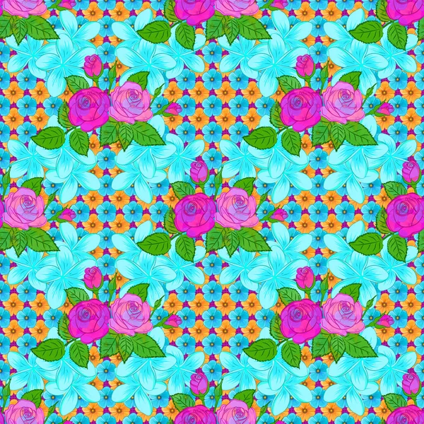 Геометричний Листовий Орнамент Милий Фон Безшовний Абстрактний Квітковий Візерунок Фіолетовому — стоковий вектор