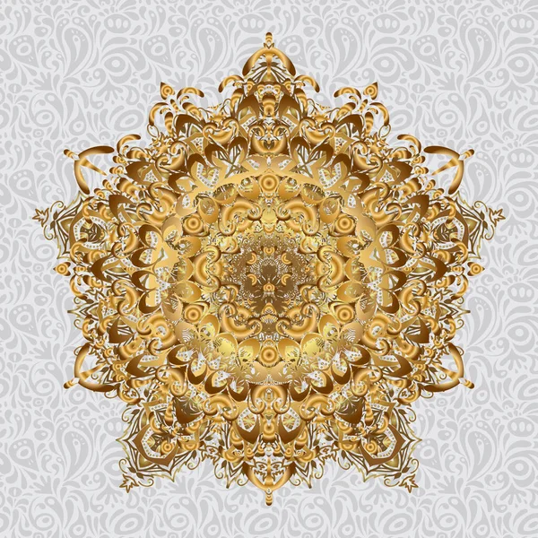 Vektor Gold Monochrom Design Abstrakte Mandala Heilige Geometrie Illustration Dreieck — Stockvektor